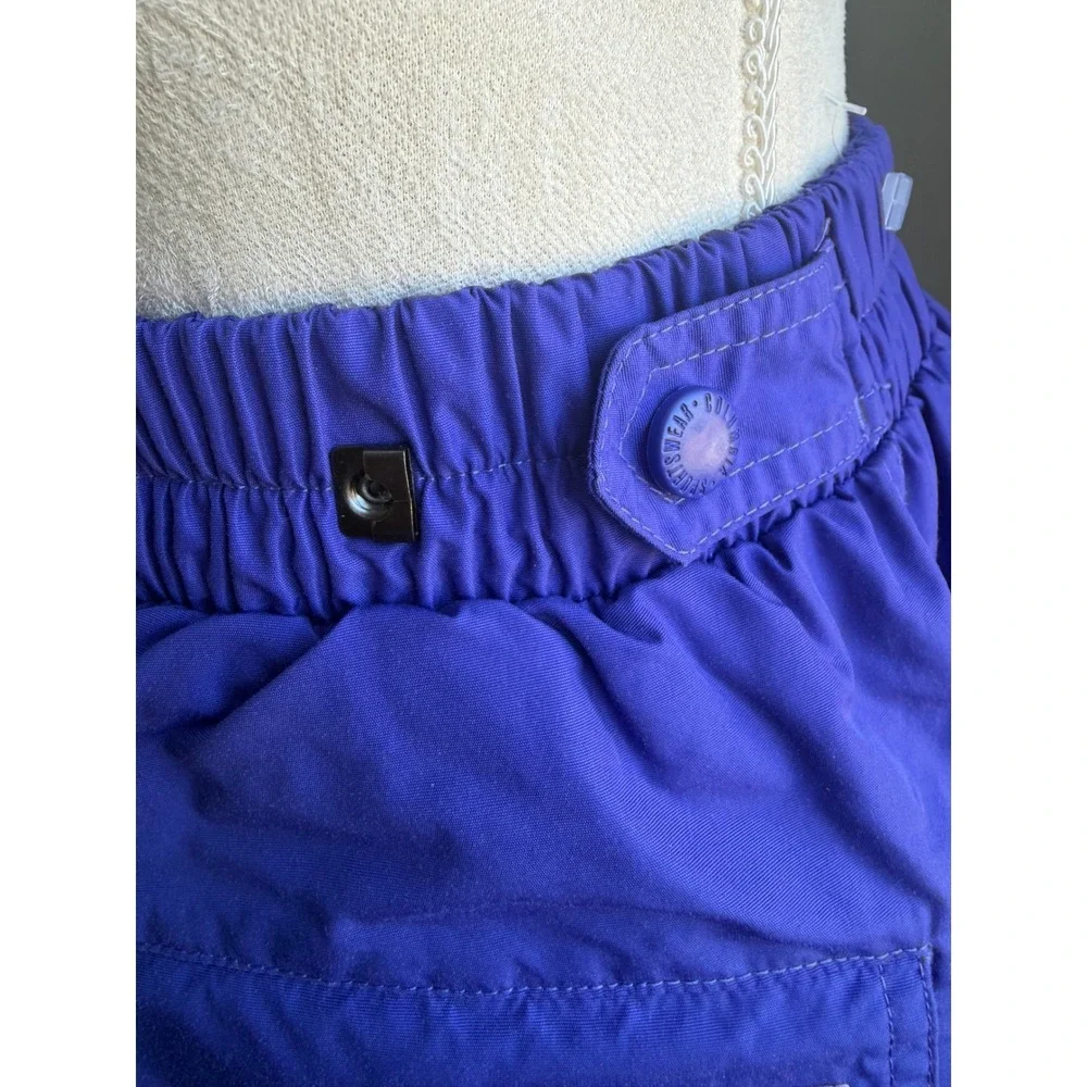 Columbia Purple Vintage 90s Elastic Waist Snaps Insulated Skiing Snow Pants Sz L
